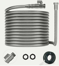 Morvat 1/2" x 150 Foot Premium Stainless Steel Garden Hose with ON/OFF Valve