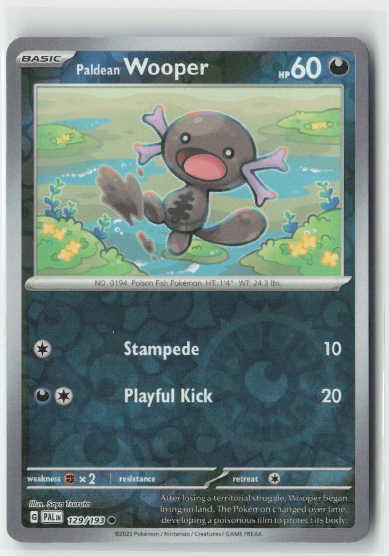 Paldean Wooper 129/193 Common Paldea Evolved Pokemon Reverse Holo Near Mint