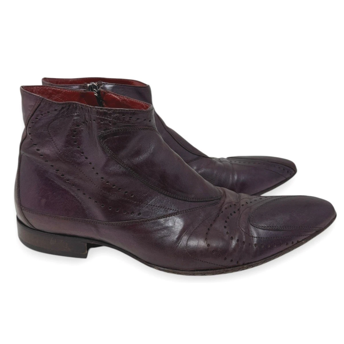 Executive Imperial Vintage Mason Ankle Boots Burgundy Leather USA Size 13 Wide Red Zip Ankle Boots for Men for Sale | Shop New & Used Men main image 2