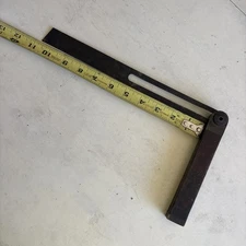 RARE! VTG STANLEY Brass & Rosewood Sliding T-Bevel Square 10.5" in. USA ~antique