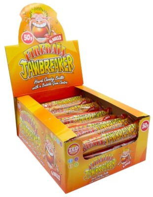 24x Zed Candy Fireball Jawbreaker Novelty Bubblegum Sweets (6 Balls Packs)