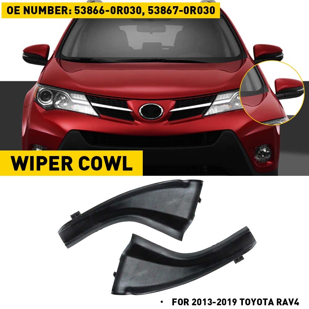 トヨタ　RAV4 For Toyota RAV4 2013-2018 Black Pair Front Wiper Side Cowl