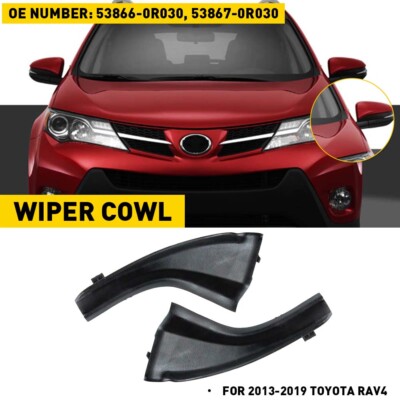 For Toyota RAV4 2013-2018 Black Pair Front Wiper Side Cowl