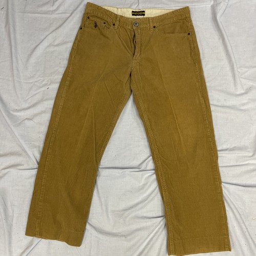 POLO Assn Men Pants Size 34 X 32 Slim Straight Pin Wale Corduroy Brown $60 MSRP
