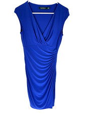 LAUREN Ralph Lauren Womens Royal Blue Stretchy Dress Size 4 Cap Sleeve Classic