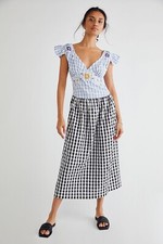 NWT FREE PEOPLE X TACH Sz XS ILENA EMBROIDERED GINGHAM PRINTED DRESS