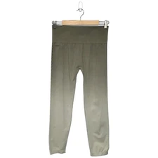 New Max Studio Performance Ombre Laser Cut Seamless Leggings Silver Sage L XL