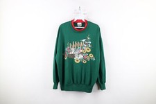 Vtg 90s Country Primitive Womens Large Faded Cat Kitten Dog Puppy Sweatshirt USA