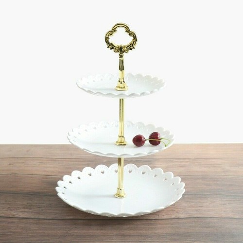 3-Tier Cupcake Stand Cake Round Serving Display Dessert Plate Rack Wedding Party - Picture 14 of 14