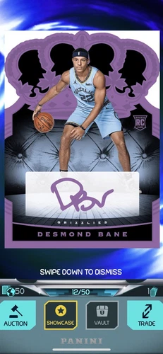 ☄️Desmond Bane /50 RC 2020 Crown Royale Auto Rookie DIGITAL Panini Dunk App👀