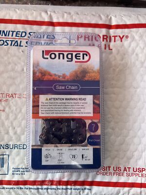 Jeremywell 20”Inch Full Chisel Chainsaw Chain Blade 72 Drive Link 3/8 ...