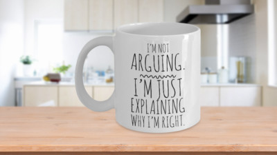 I'm not arguing just explaining why I'm right funny gift mug