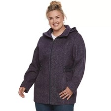 Nwt Women's Plus Size D.e.t.a.i.l.s Hooded Fleece Midweight Jacket $110 Retail