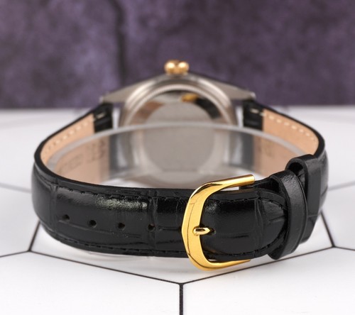 Rolex Datejust 36mm Yellow Gold Fluted Motif Diamond Dial Leather Band Watch - Picture 5 of 12