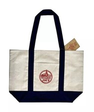 Trader Joe's Reusable Canvas Eco Tote Bag Heavy Duty Bag Blue White Brand NEW