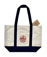 Trader Joe's Reusable Canvas Eco Tote Bag Heavy Duty Bag Blue White Brand NEW