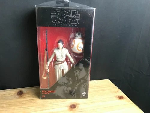 2015 NEW NIB HASBRO Star Wars Black Series 6" TOY Figure #02 REY (JAKKU) + BB-8