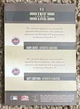 Danny Graves Matt Lindstrom - Mets - Donruss INKcredible certified autos