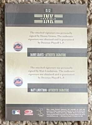Danny Graves Matt Lindstrom - Mets - Donruss INKcredible certified autos