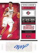 Malik Pope autographed basketball card 2018 Panini College Ticket Rookie #110