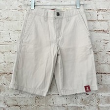 Arizona Boys Chino Bermuda Shorts Size 10 NWT Light Khaki Beige Uniform
