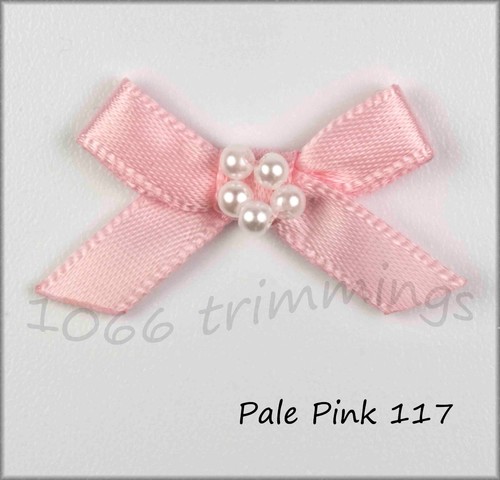 7mm Satin Ribbon Bows With Pearl Bead Cluster - Picture 26 of 43