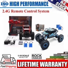 1/18 RC Monster Truck 4WD Off-Road Vehicle 2.4G Remote Control Buggy Crawler Car