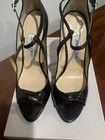 Jimmy Choo 37.5 Stunning Petrol Black Iridescent Patent Ankle Strap Pump 4.5 in — photo 7