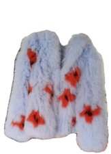 Blue New Winter Real Fox Fur Jacket Size S-m