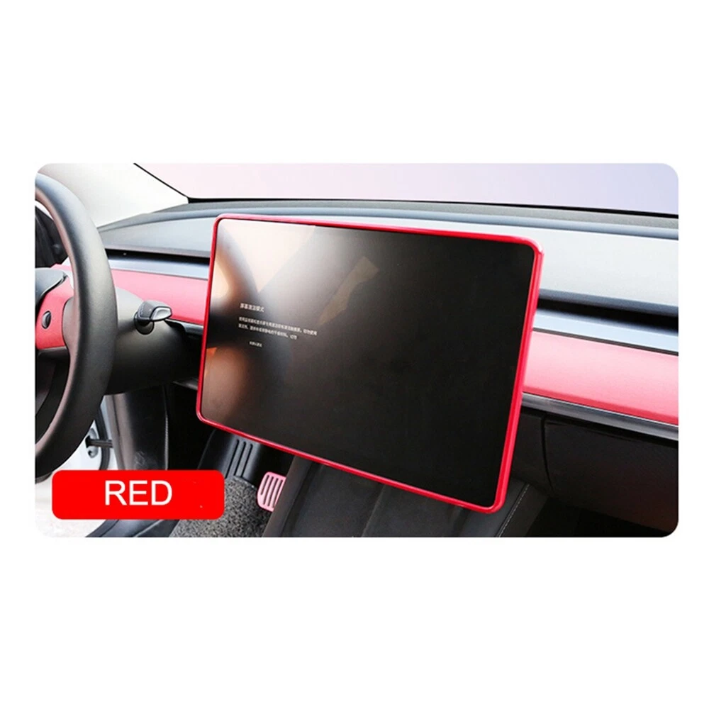 For Tesla Model 3 Y 2017-2023 Red Console Navigation GPS Screen Cover Trim  O