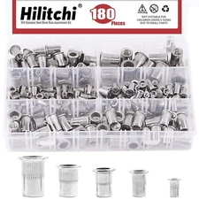 SAE Stainless Steel Rivet Nuts Threaded Insert Rivnuts (Assortment Kit-(180PCS))