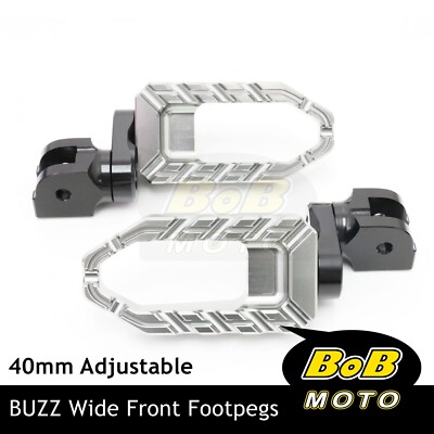 BUZZ 40mm Lower TITANIUM Front Wide Footpegs For Kawasaki Z125 16
