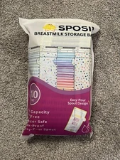 New Sposie Breastmilk Storage Bag Freezer Bags with Pour Spout - 8 Ounce