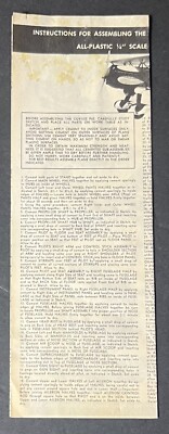 Curtiss ''Hawk'' P6E Model Instructions Only (Aurora Plastics Corp.) Hard-to-Find
