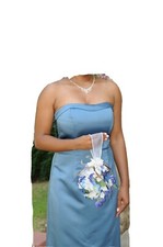 Davids Bridal Blue Strapless Formal Gown Dress sz 6 Style #81026 SPRING SALE 