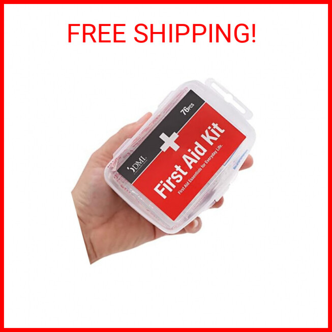 DMI 76-Piece First-Aid Kit, All-Purpose Use for Minor Cuts and Scrapes, Durable