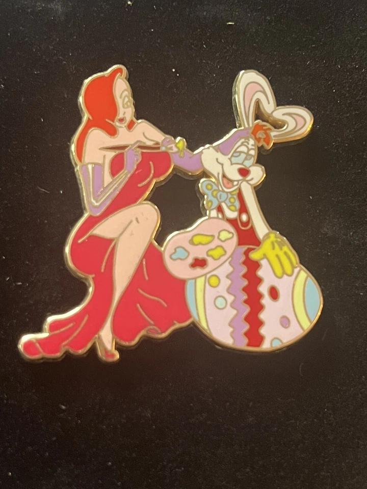 DISNEY SHOPPING ROGER RABBIT & JESSICA PAINTING EASTER EGG LE 250 PIN RARE - Image 2 of 4