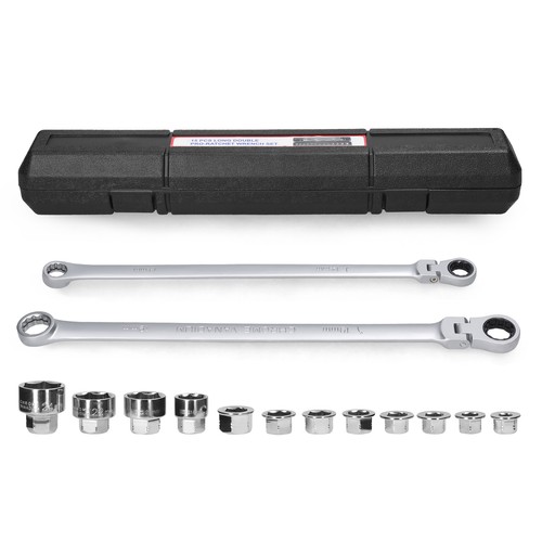 15Pcs Ratchet Flexible Spanner Set 8-24mm Combination Wrench Spanners Hand Tool - Picture 9 of 12