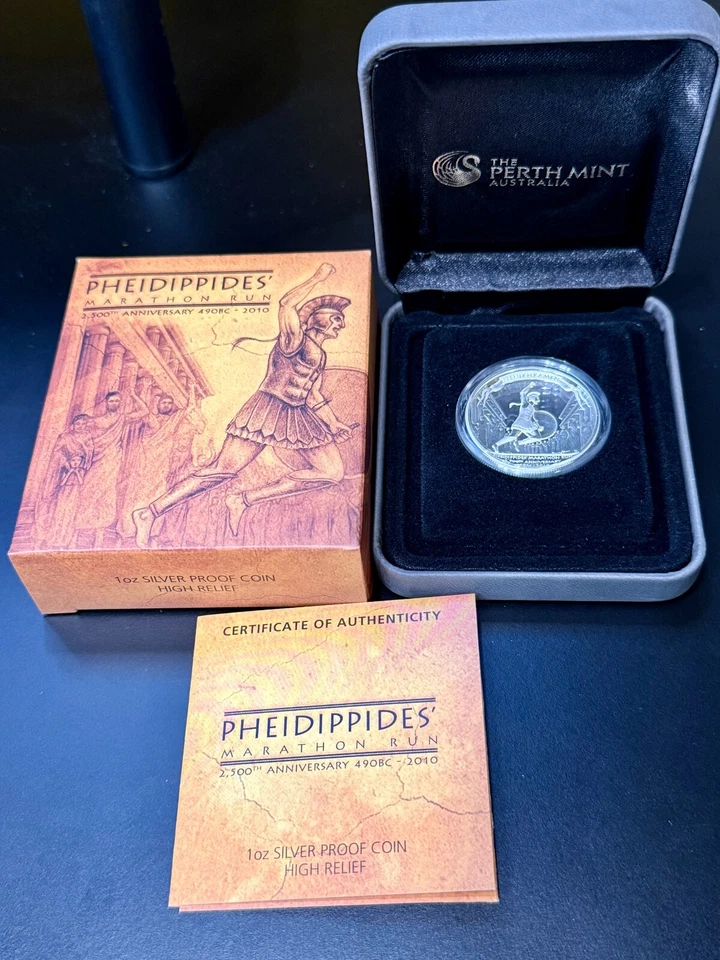 2010 Pheidippides’ Marathon Run 1oz Silver High Relief Coin, Mintage: 5000 - Image 2 of 4