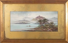 Thomas Mortimer - Early 20th Century Watercolour, Mountainous Lake Scene