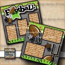 FOOTBALL MVP 2 premade scrapbook pages paper piecing sports boy DIGISCRAP A0571