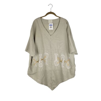 Blue Fish Clothing Neuro Tunic Top NWT Hemp Cotton Point Hem Hand Painted Size 2