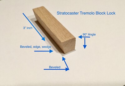 Fender Standard ￼Stratocaster Tremolo ￼Bridge Block Lock Oak Wood ￼Wedge 87-98