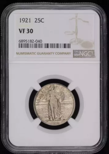 1921 P Quarter Dollars Standing Liberty Quarter NGC VF-30