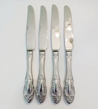 (4) Wallace Silver DUCHESS Stainless Dinner Knives~China~Free Shipping