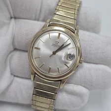 Vintage Omega Automatic 34mm Date Mens Watch 10K GF KM 6312 Cal. 563 Swiss