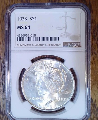 1923 BU Silver Peace Dollar NGC MS64 (018)
