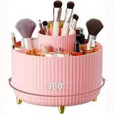 360  Rotating Makeup Organizer   Desktop Cosmetic Storage Box for Brushes, Lipst