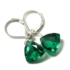Quartz Trillion Cut Sterling Silver and Hypoallergic Lever-back Drop Earrimgs