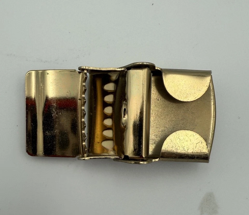 Cinturón marrón hebilla deslizable solo tono dorado Foto 2 de 2